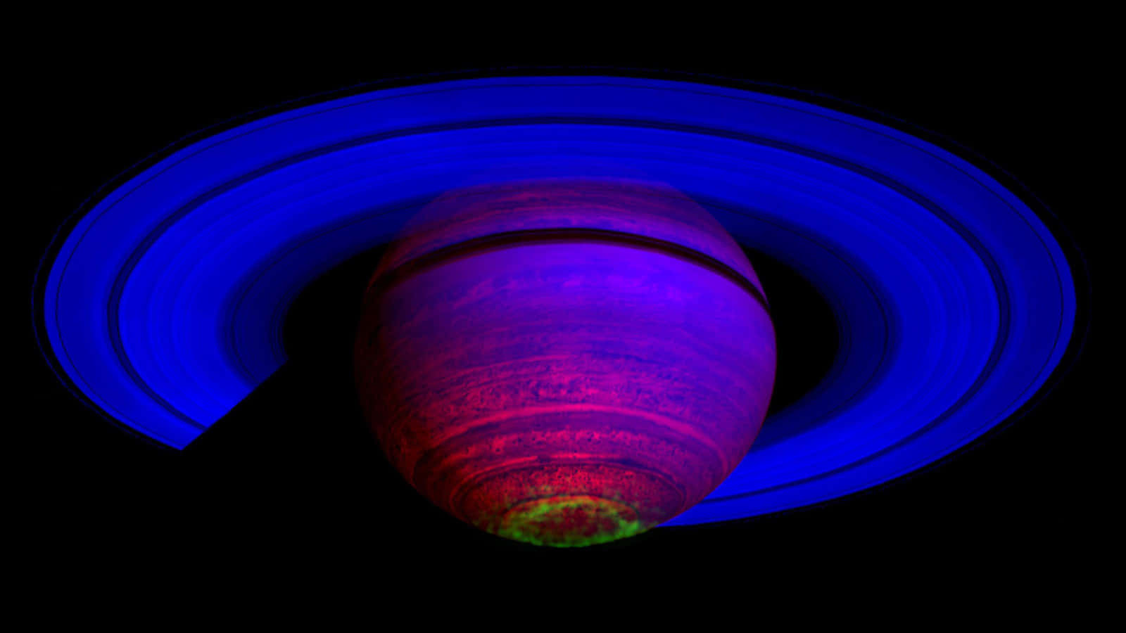 Visible Purple Ring Planet Wallpaper