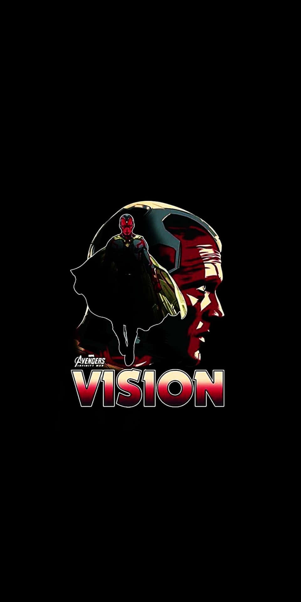 Vision Avengers Fanart Tapet: Overfladen har et dynamisk og farverigt design med fire heltemotiver. Wallpaper
