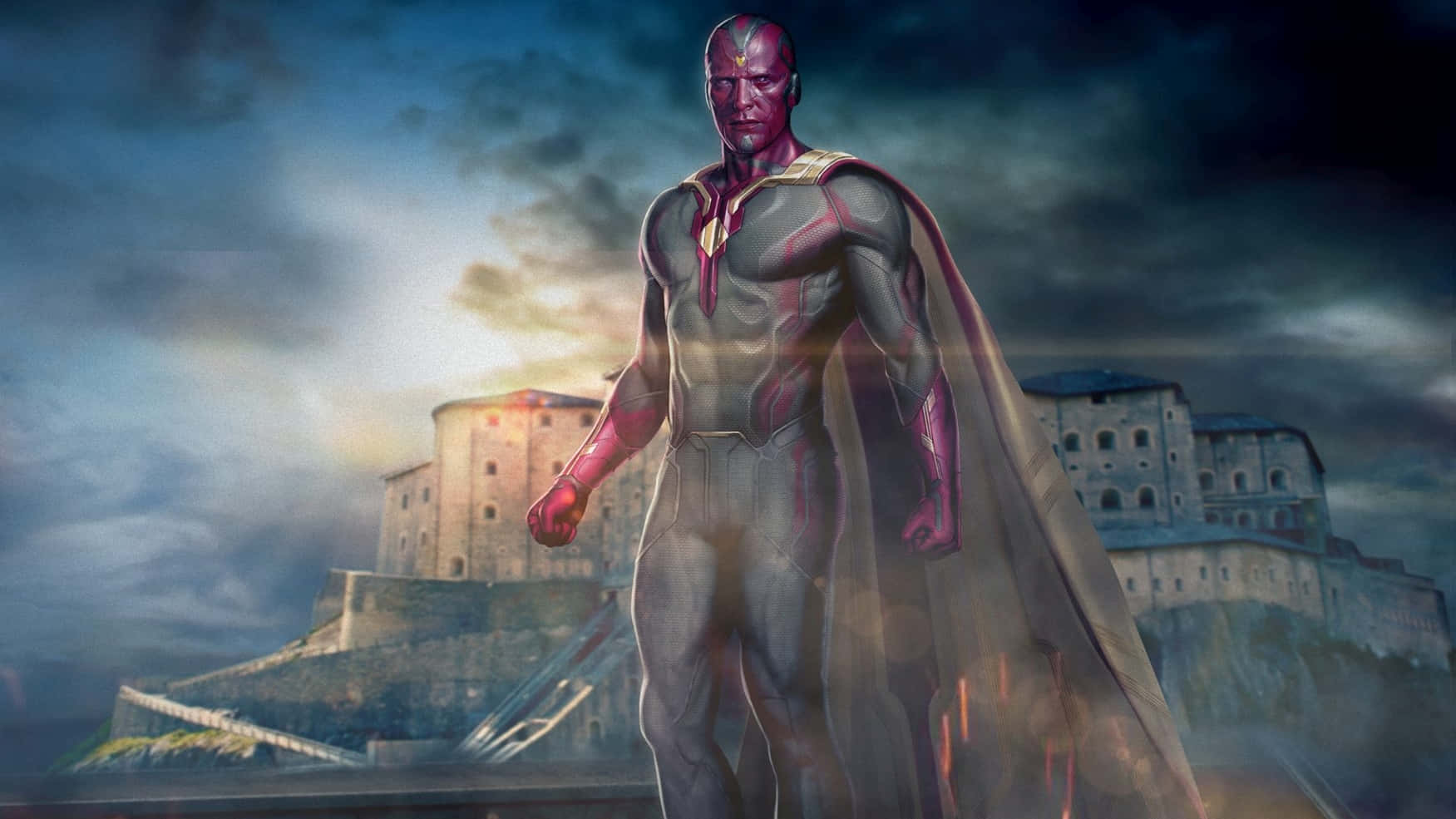 Vision, the AI-driven superhero of the Avengers Wallpaper