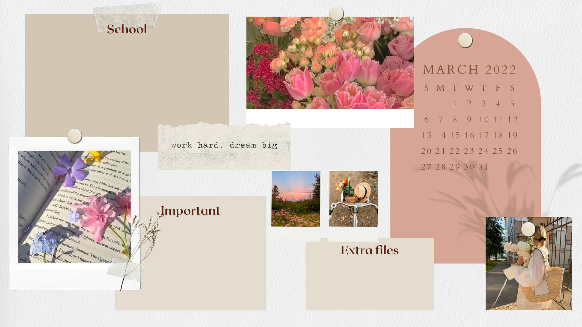 Einecollage Von Fotos Und Bildern Von Blumen Wallpaper