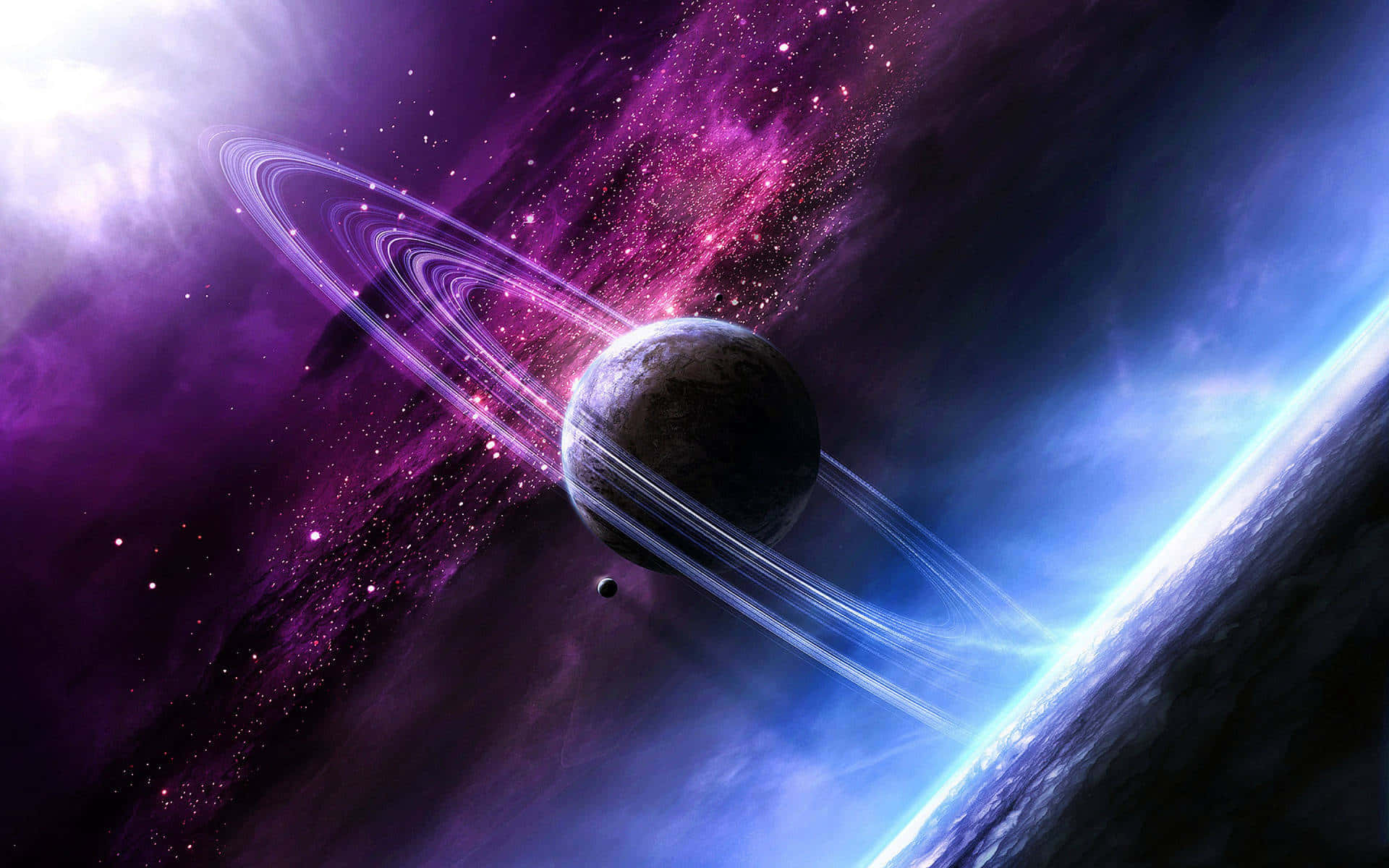 Vistamajestuosa De Saturno En El Cielo Cósmico