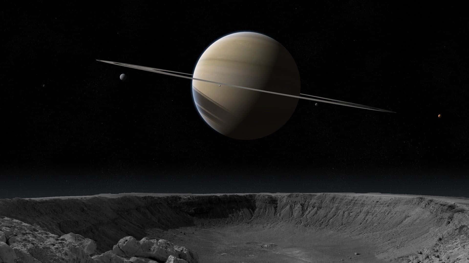 Vistamajestuosa De Saturno Y Sus Anillos
