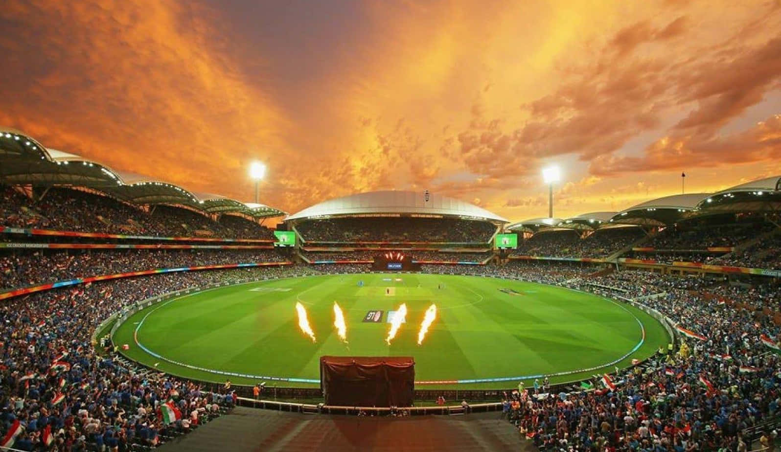 Vistapanoramica Sullo Skyline Di Adelaide Al Tramonto