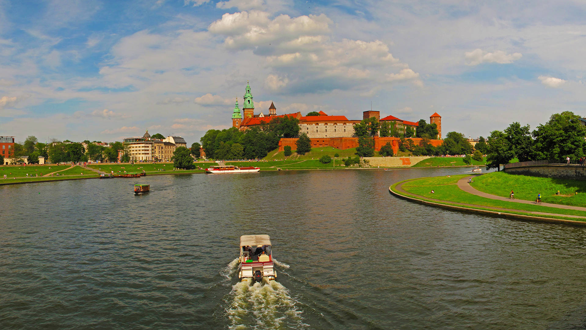 Vistula River In Krakow Poland Wallpaper
