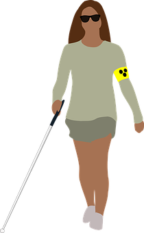 Visually Impaired Person Walking PNG