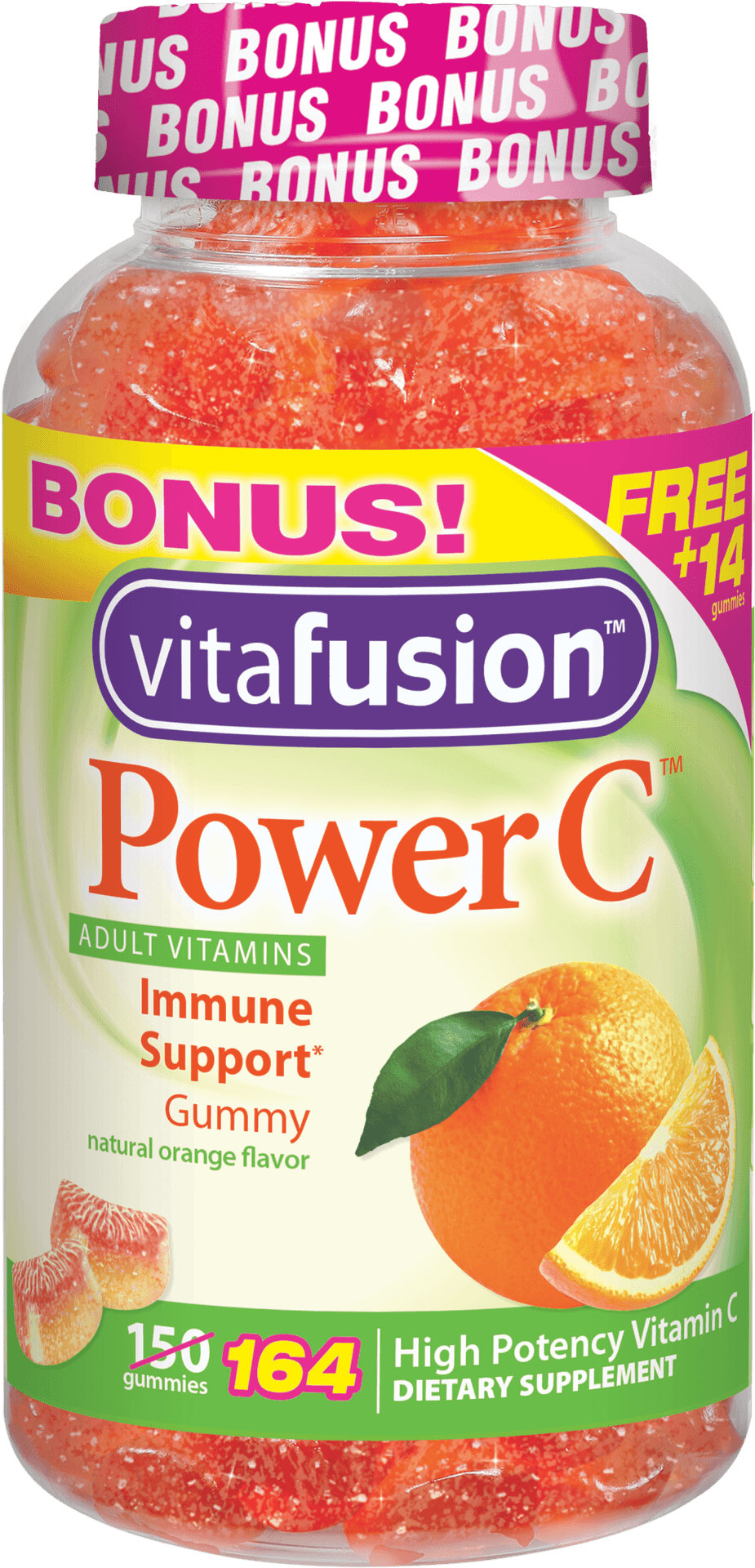 Vita Fusion Power C Vitamin Gummies Bottle PNG