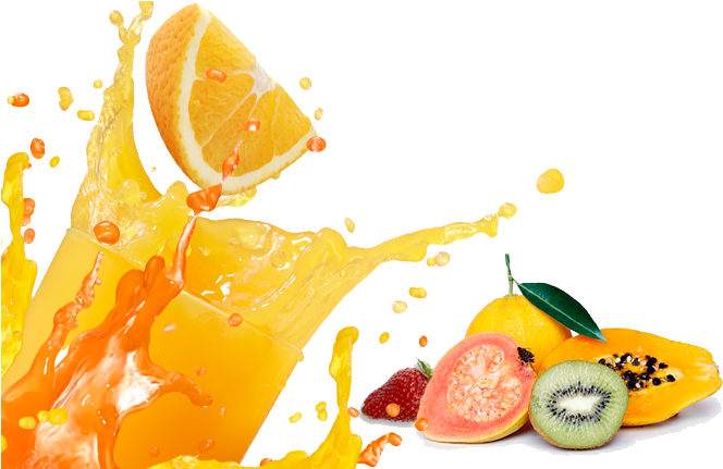 Vitamin C Rich Fruits Splash PNG