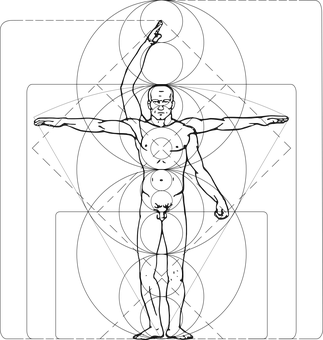 Vitruvian Man Silhouette PNG