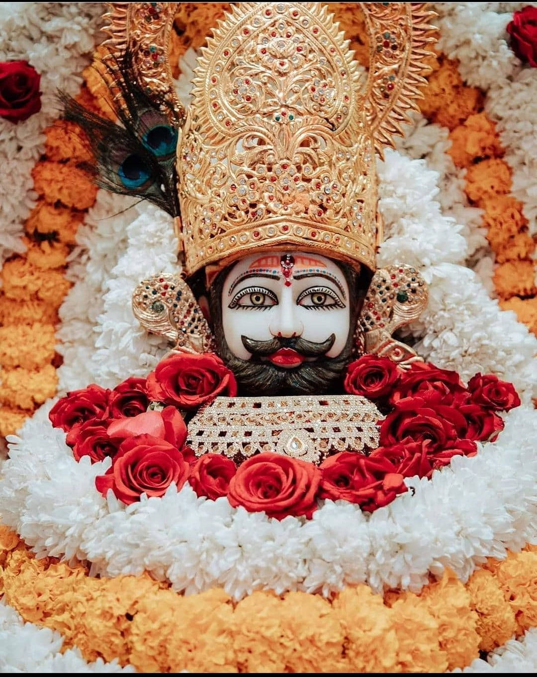 Vitthal Hindu God With Colourful Flowers