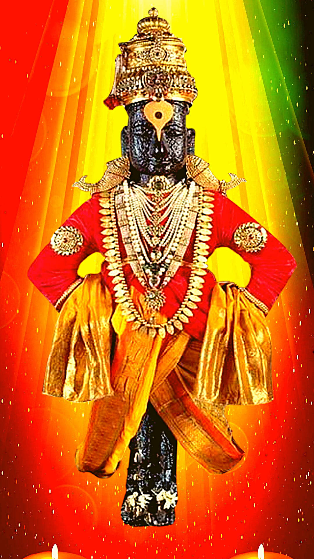 Download Vitthal In Red Traditional Angarkha Outfit Wallpaper | Wallpapers .com