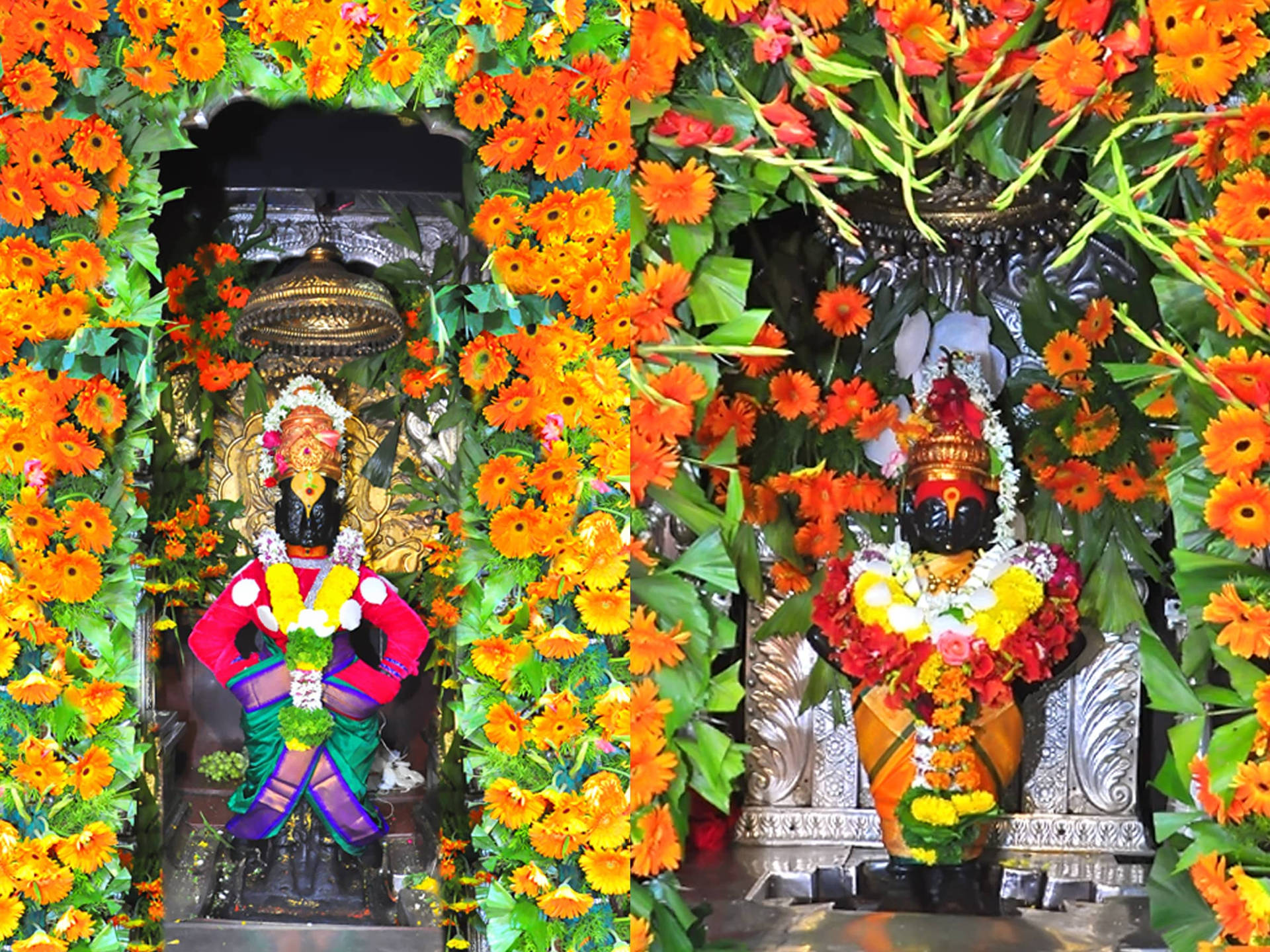 Serene Devotion at Vitthal Rukmini Shrine Wallpaper