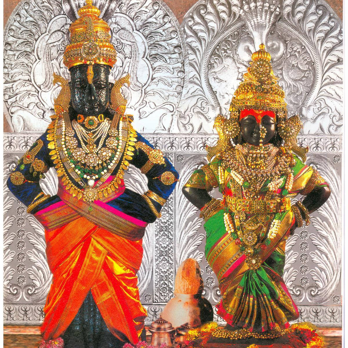Download Vitthal Rukmini Statues Wallpaper 