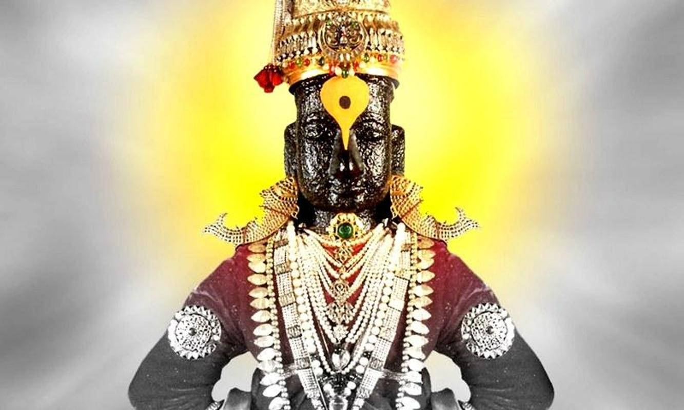 Vitthal Statue With Gold Ornaments