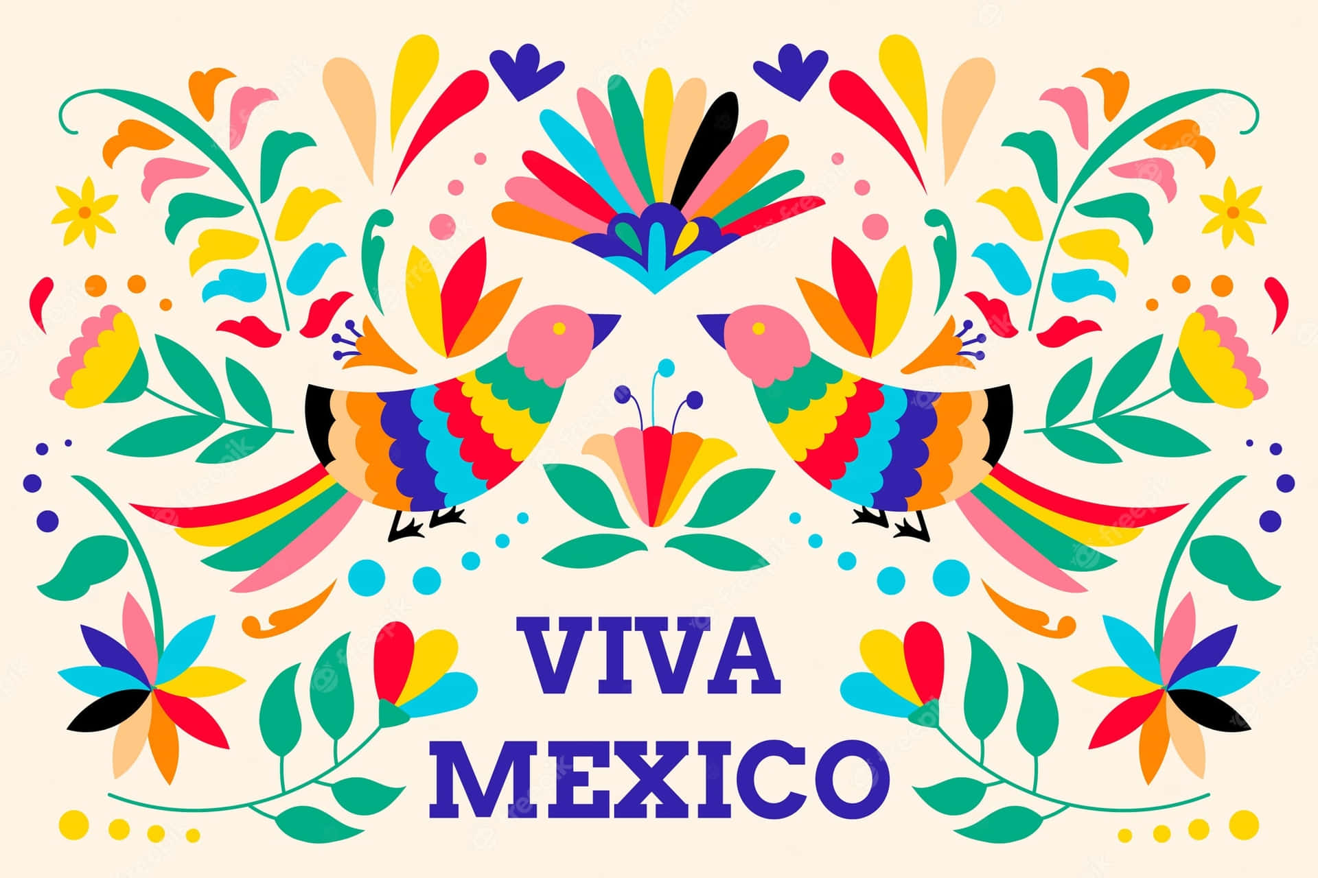 Viva Mexico - Colorful Mexican Art Wallpaper