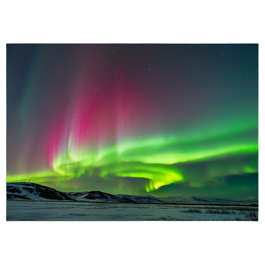 Vivid Aurora Over Tundra Png 06202024 PNG