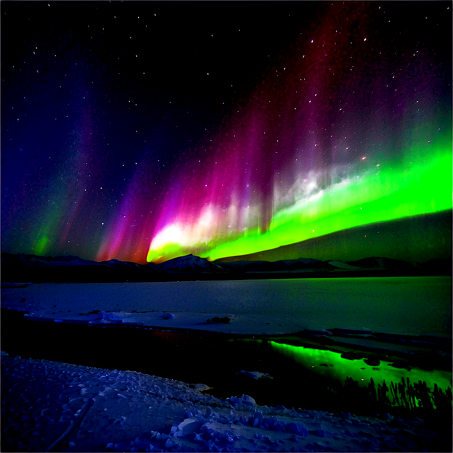 Vivid Aurora Over Tundra Png 06202024 PNG