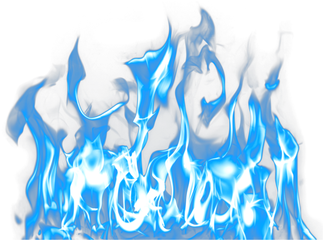 Vivid Blue Flames PNG