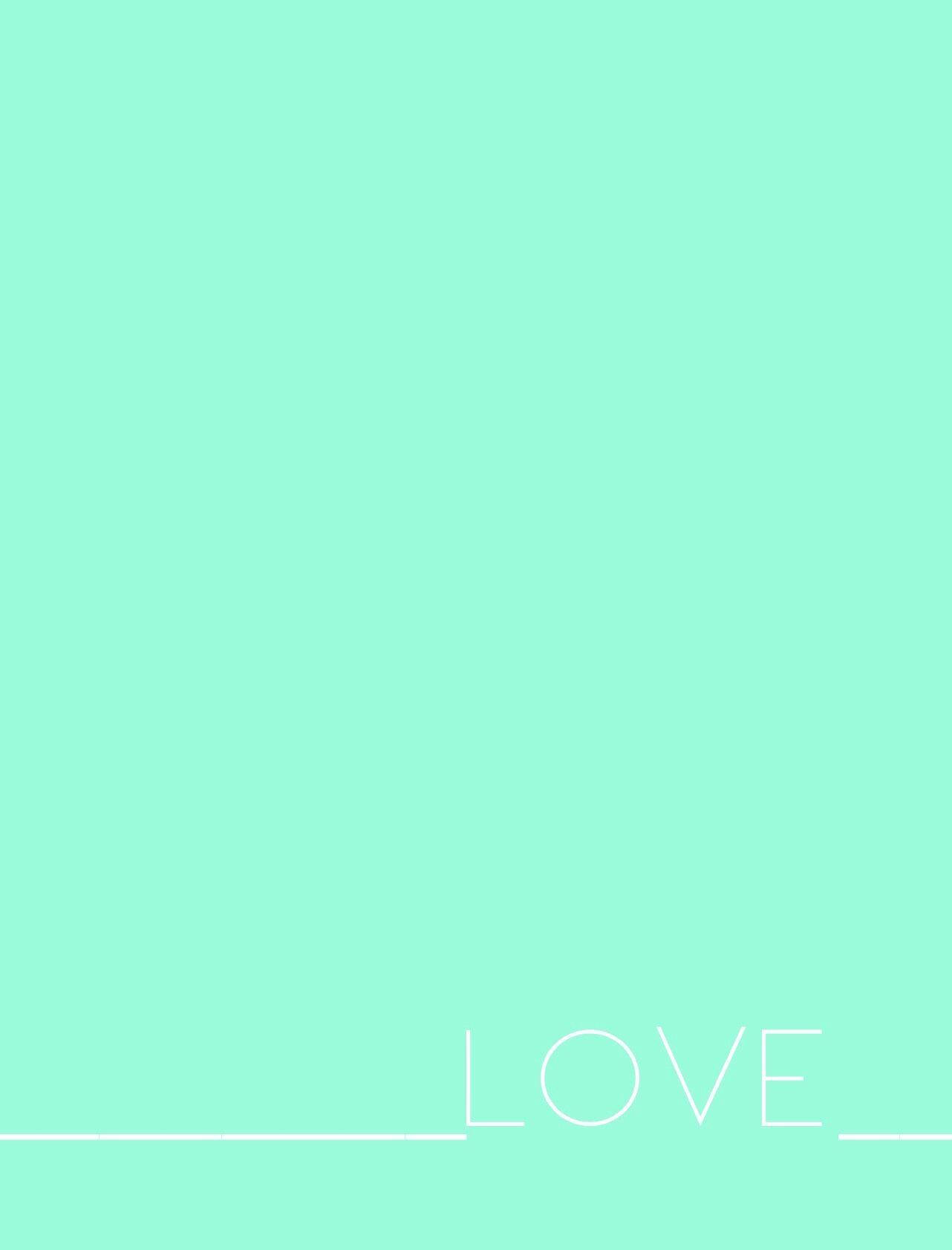 Cartade Amor Vívida Estética En Tono Verde Azulado. Fondo de pantalla