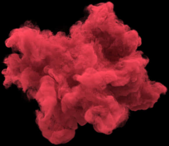 Vivid Red Smoke Cloud PNG