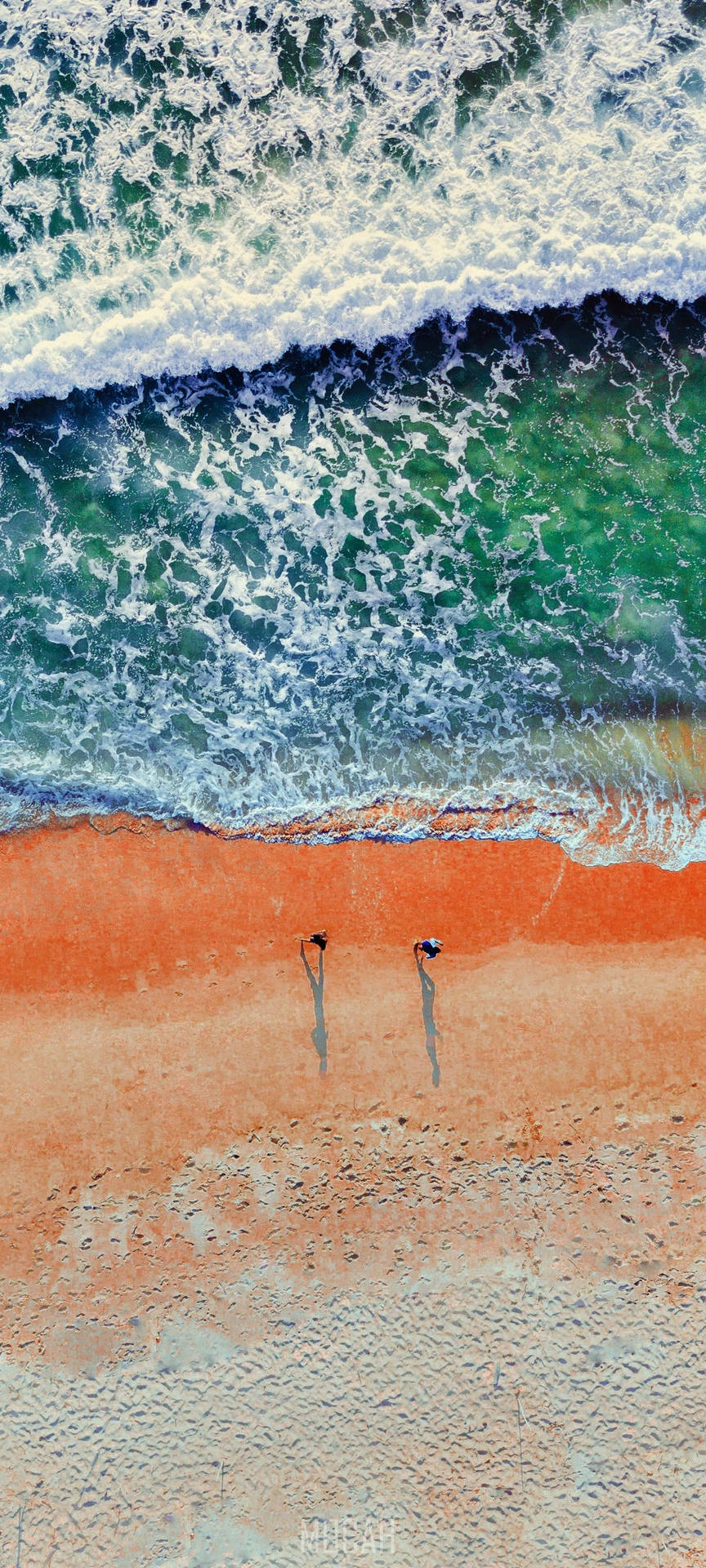 Vivo V20 Beach Drone Shot Wallpaper
