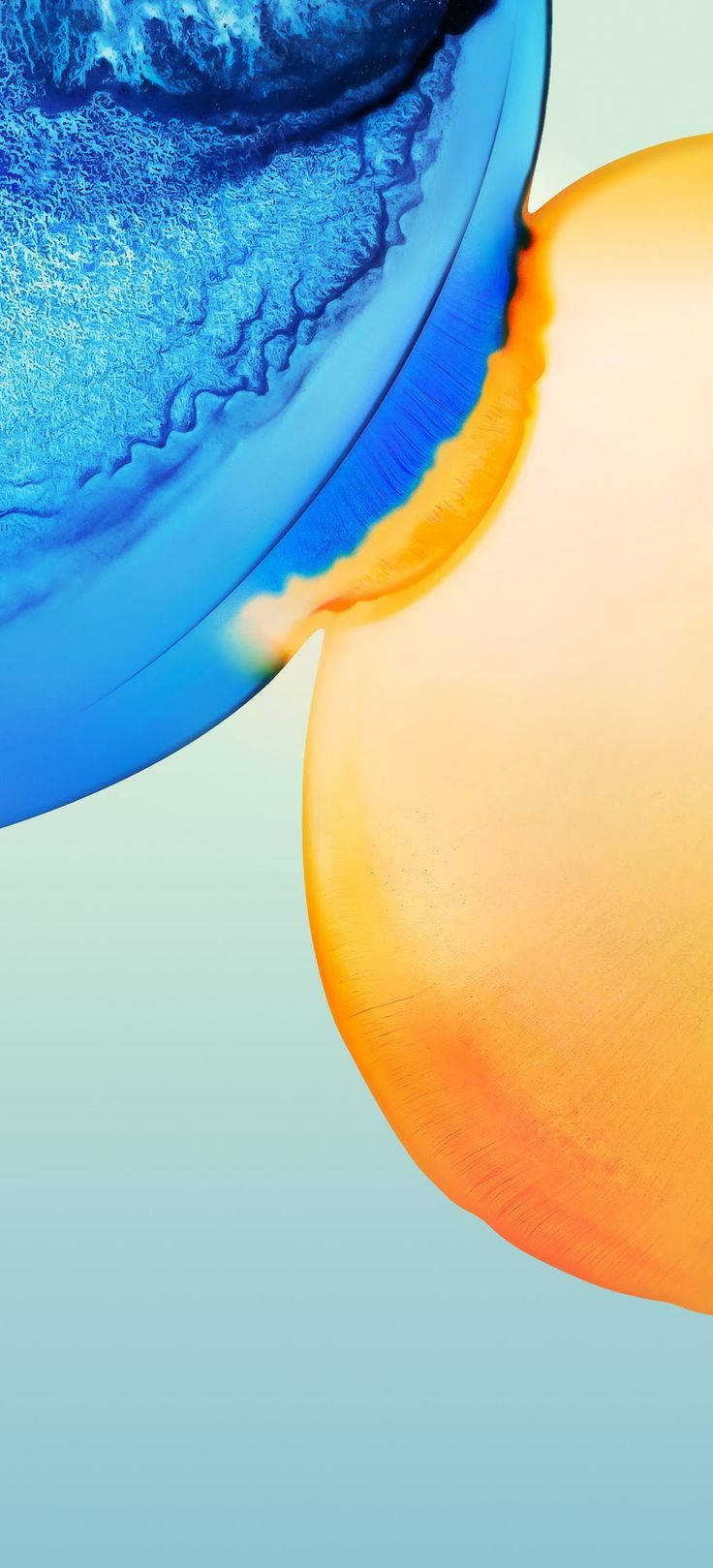 Vivo Y20 Blue And Orange Bubbles Wallpaper
