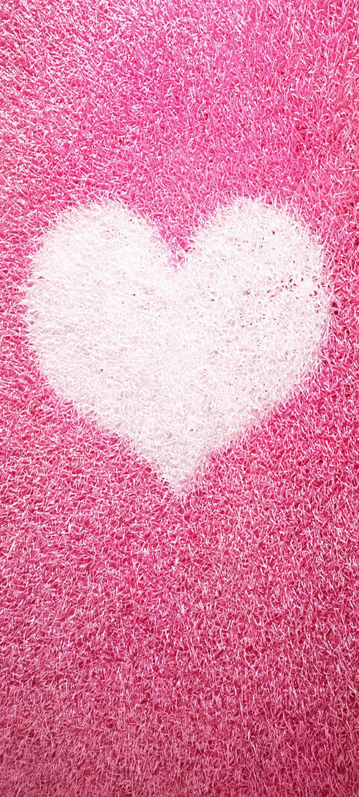 Vivo Y20 White Heart On Pink Wallpaper