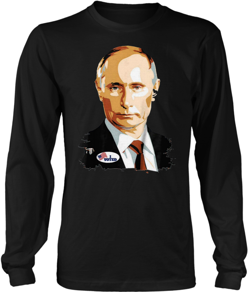 Vladimir Putin Graphic Print Long Sleeve Shirt PNG