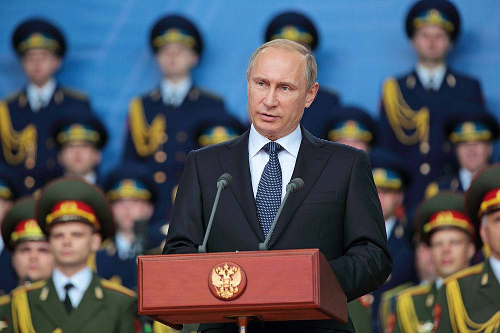 Vladimir Putin With Military Men Wallpaper