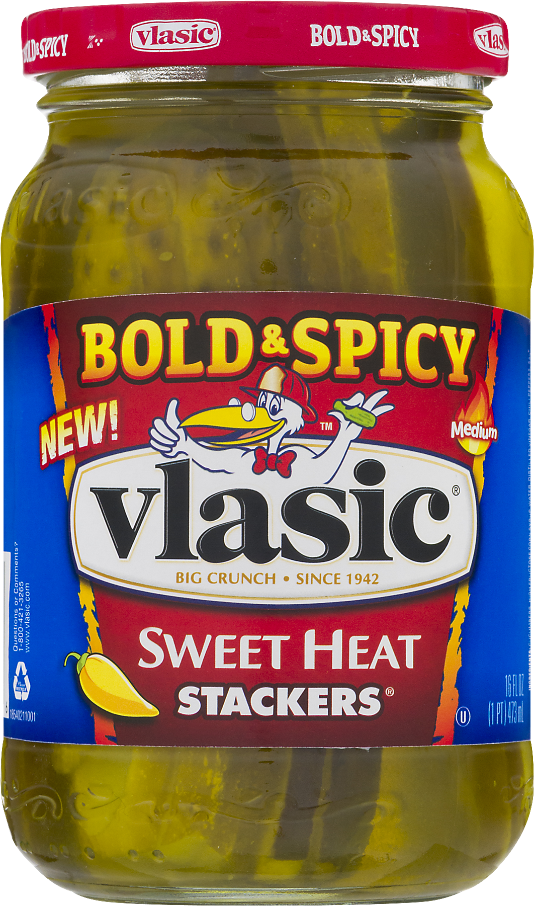 Vlasic Bold Spicy Sweet Heat Stackers Pickle Jar PNG