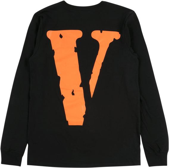 Vlone Logo Black Long Sleeve Shirt PNG