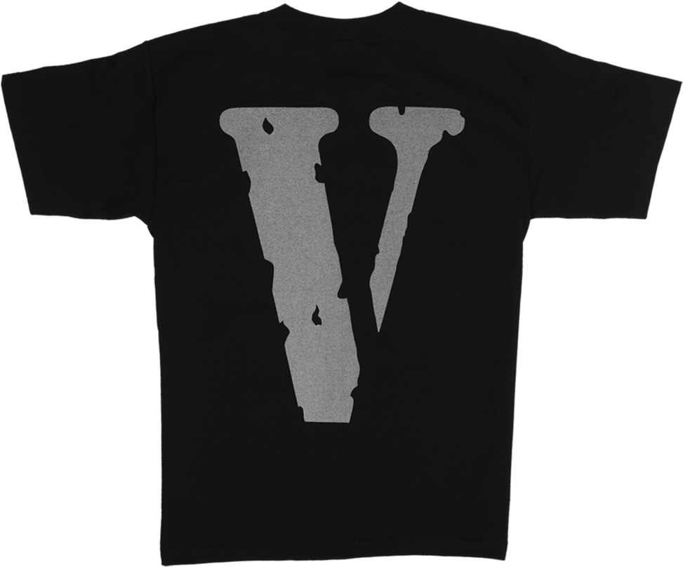 Vlone Logo Black T Shirt PNG