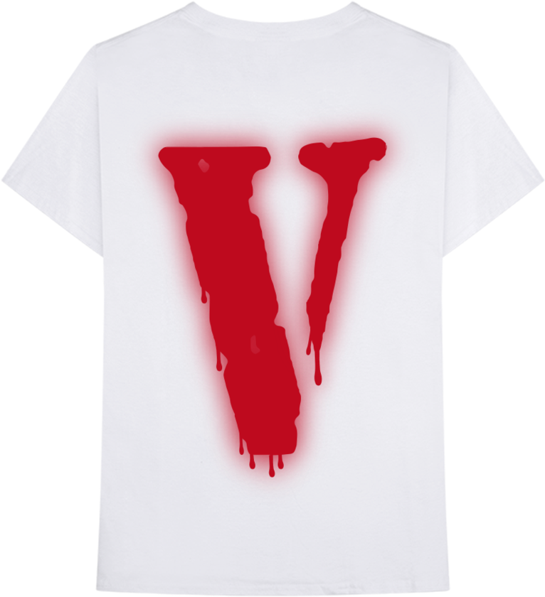 Vlone Logo Red Drip T Shirt PNG