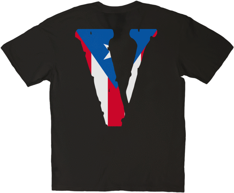 Vlone Logo Tri Color T Shirt PNG