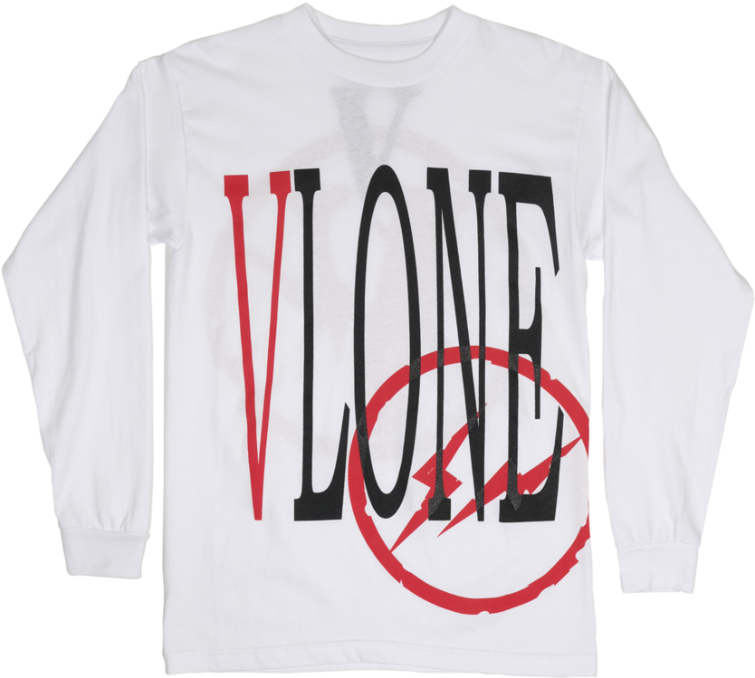 Vlone Logo White Long Sleeve Shirt PNG