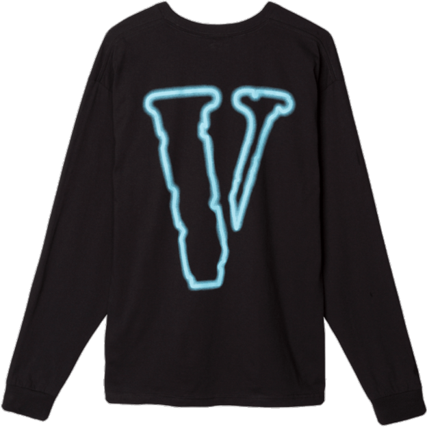 Vlone Neon Outline Logo Long Sleeve Shirt PNG