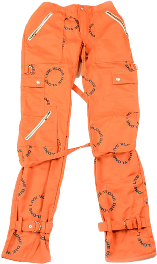 Vlone Orange Cargo Pants PNG