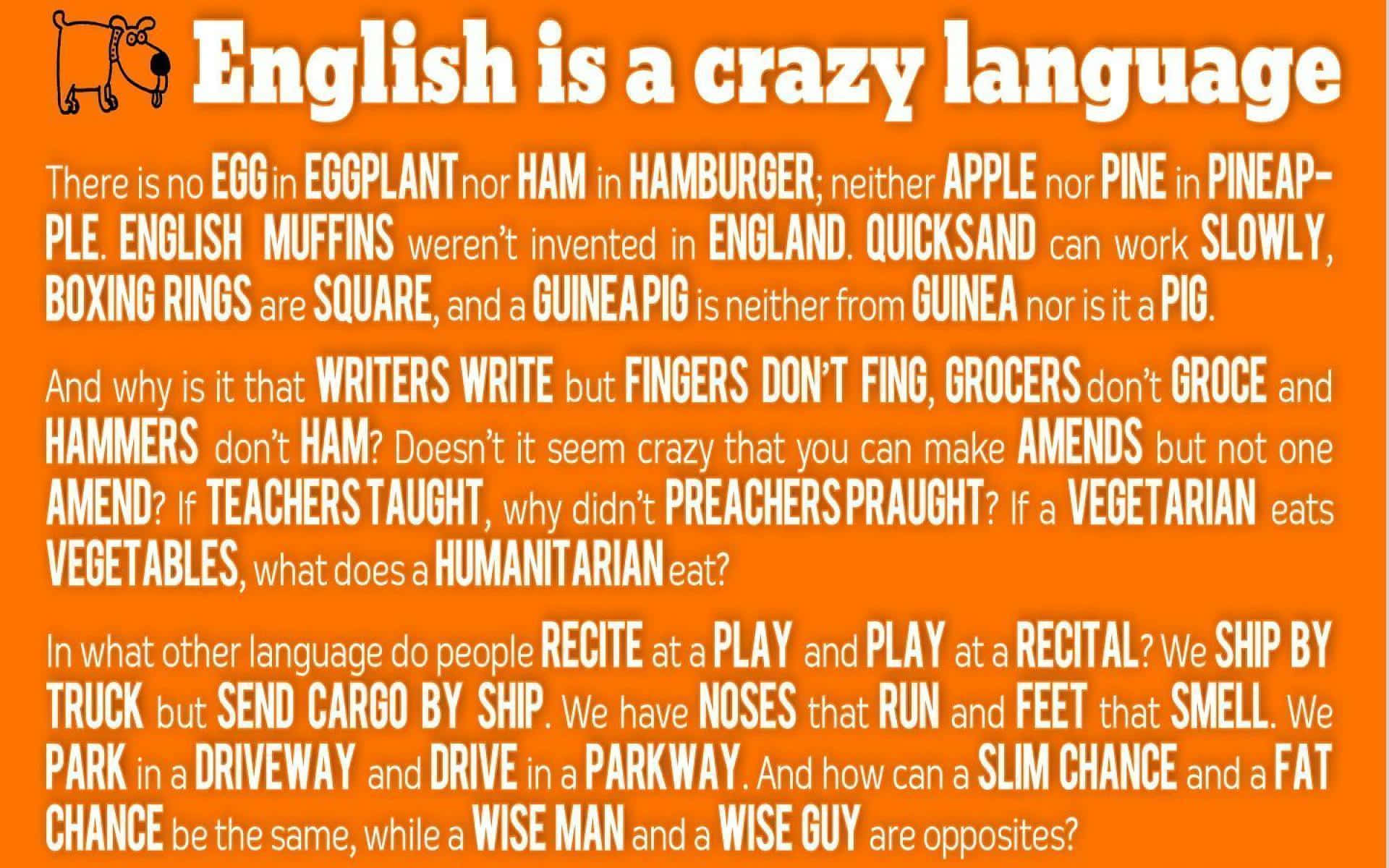 English Is A Crazy Language Poster