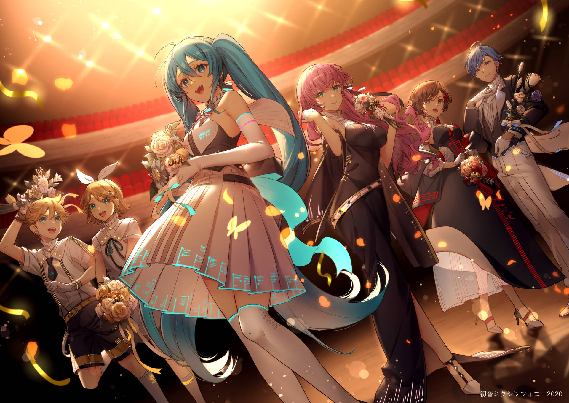 Nyder musikken med Vocaloid Maria. Wallpaper