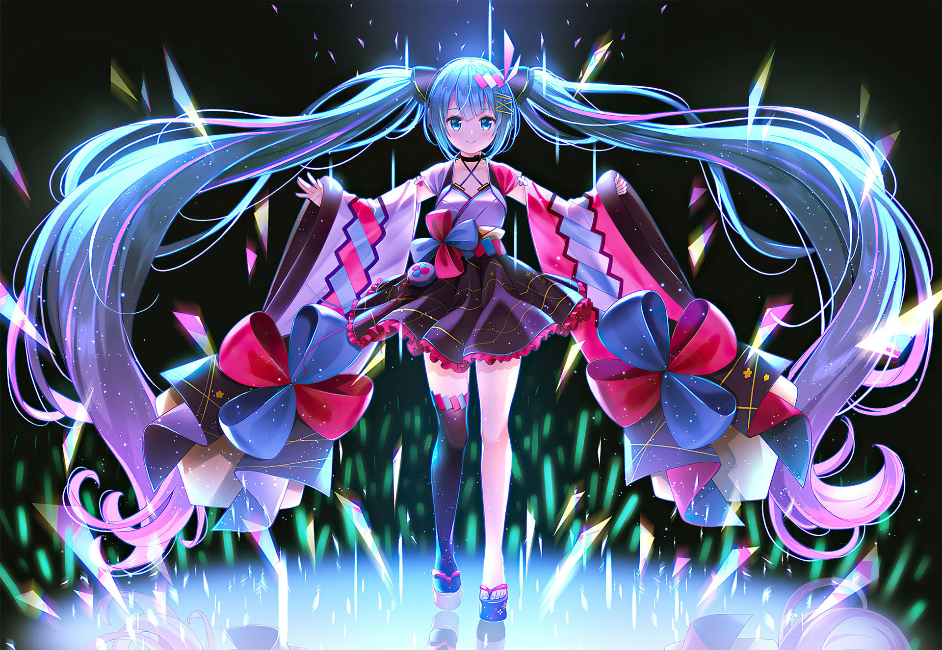 Hatsunemiku - Una Cantante Virtual Vocaloid. Fondo de pantalla