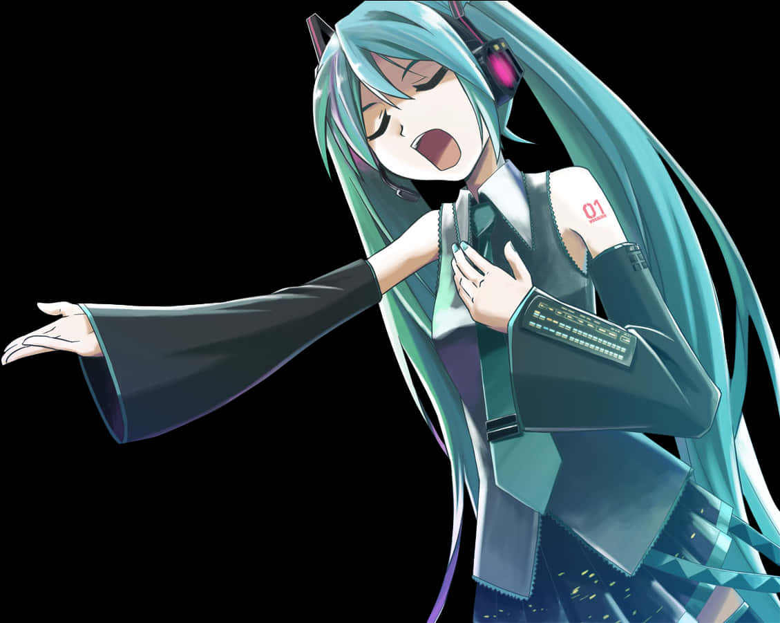 Vocaloid_ Performance_ Anime_ Render PNG