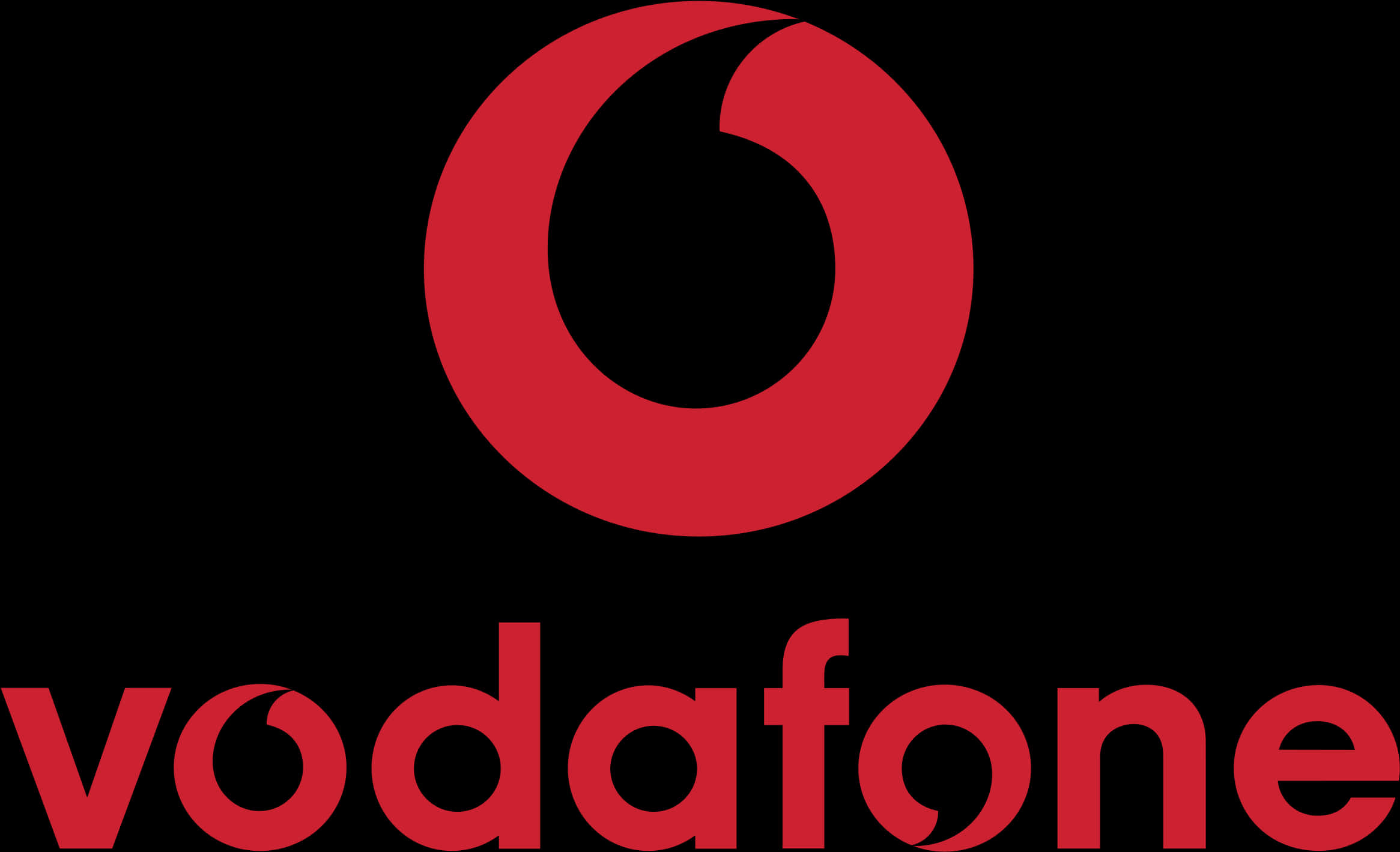 Vodafone Logo Redand Black PNG