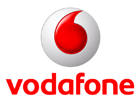 Vodafone Logo Redand White PNG