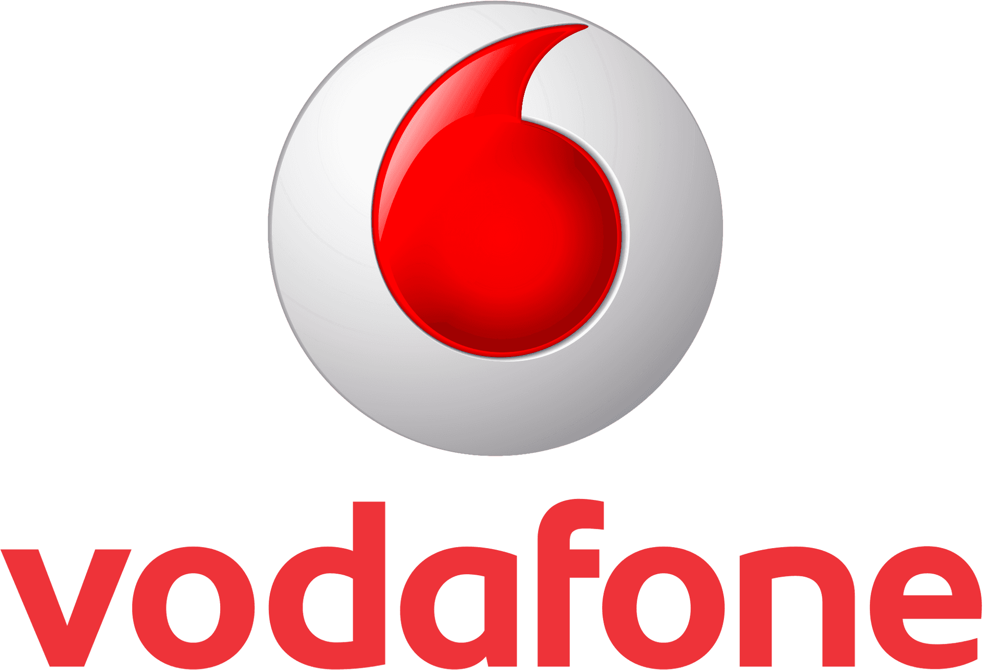 Vodafone Logo Redand White PNG