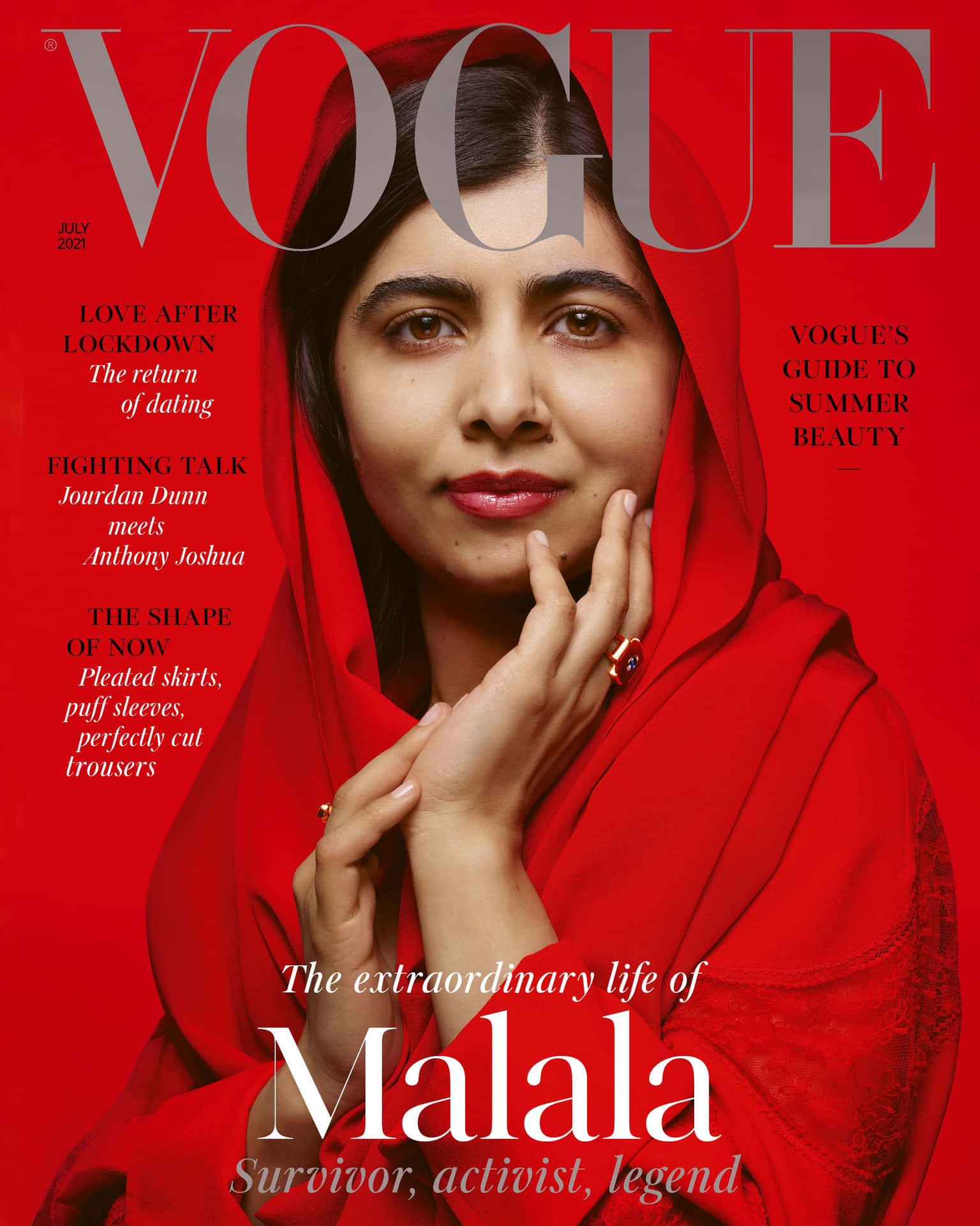 Vogue July2021 Cover Featuring Malala Wallpaper