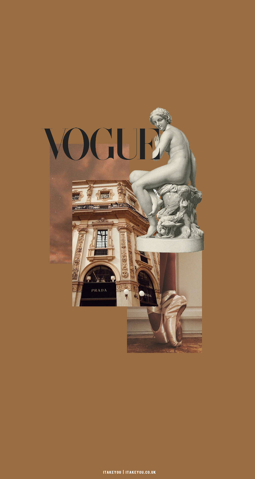 Vogue Magazine Beige Brown Aesthetic Background