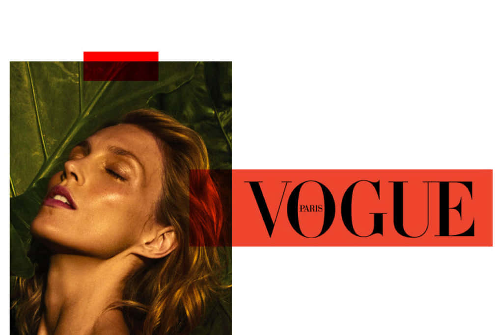 Vogue Paris Cover Model Green Backdrop Wallpaper