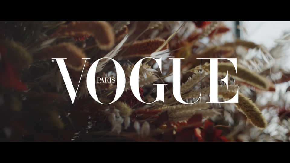 Vogue Paris Logo Floral Backdrop Wallpaper