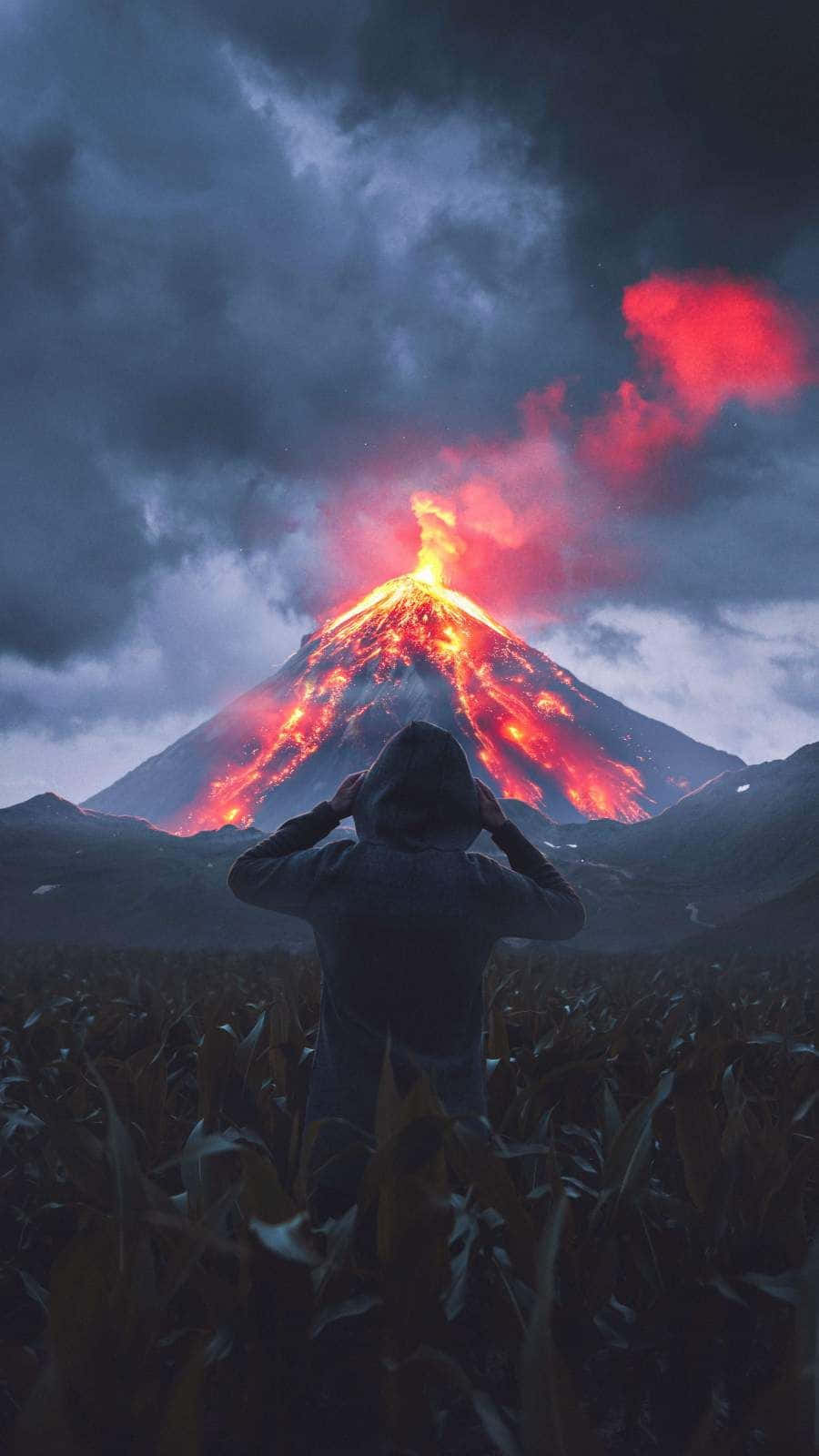 Udbrud af Vulkanen De Fuego Wallpaper