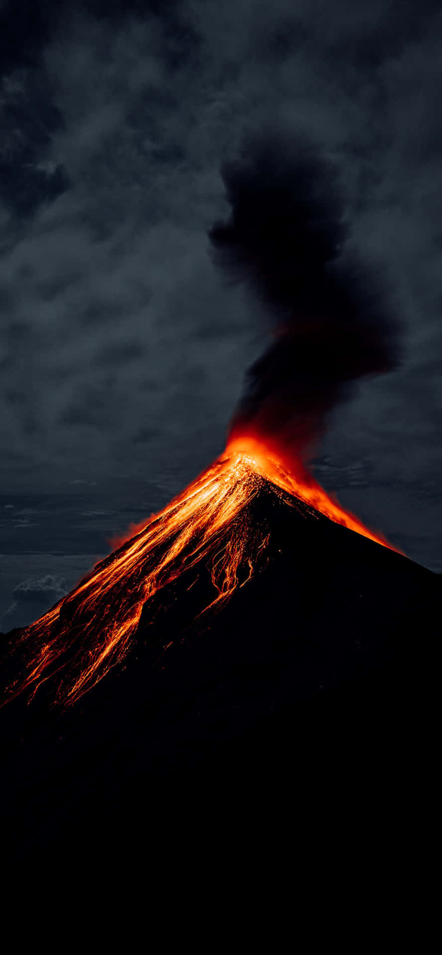 Volcán de Fuego Volcano Silhouette baggrunds billede Wallpaper