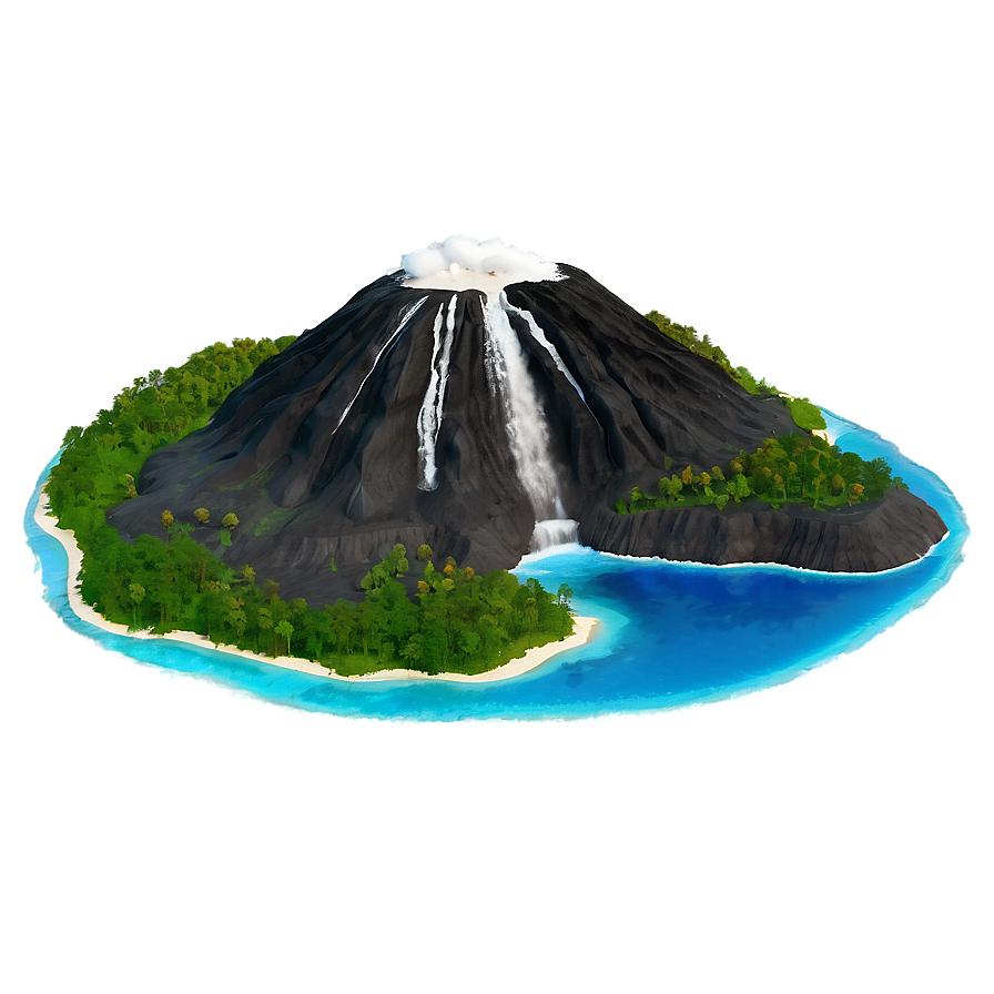 Volcanic Island Paradise Png Mfa94 PNG